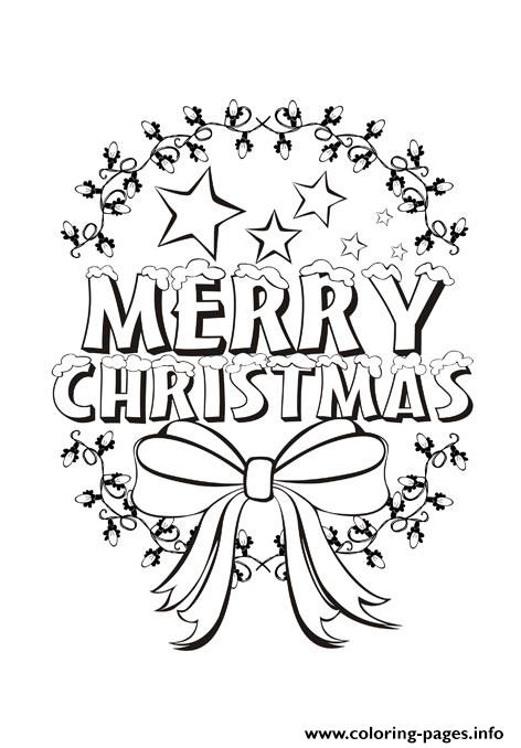 Merry Christmas Message coloring