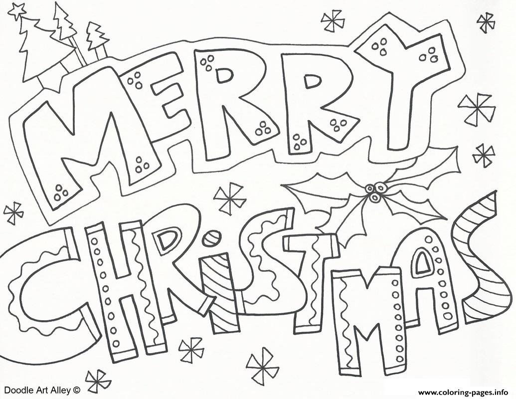Merry Christmas Doodle coloring