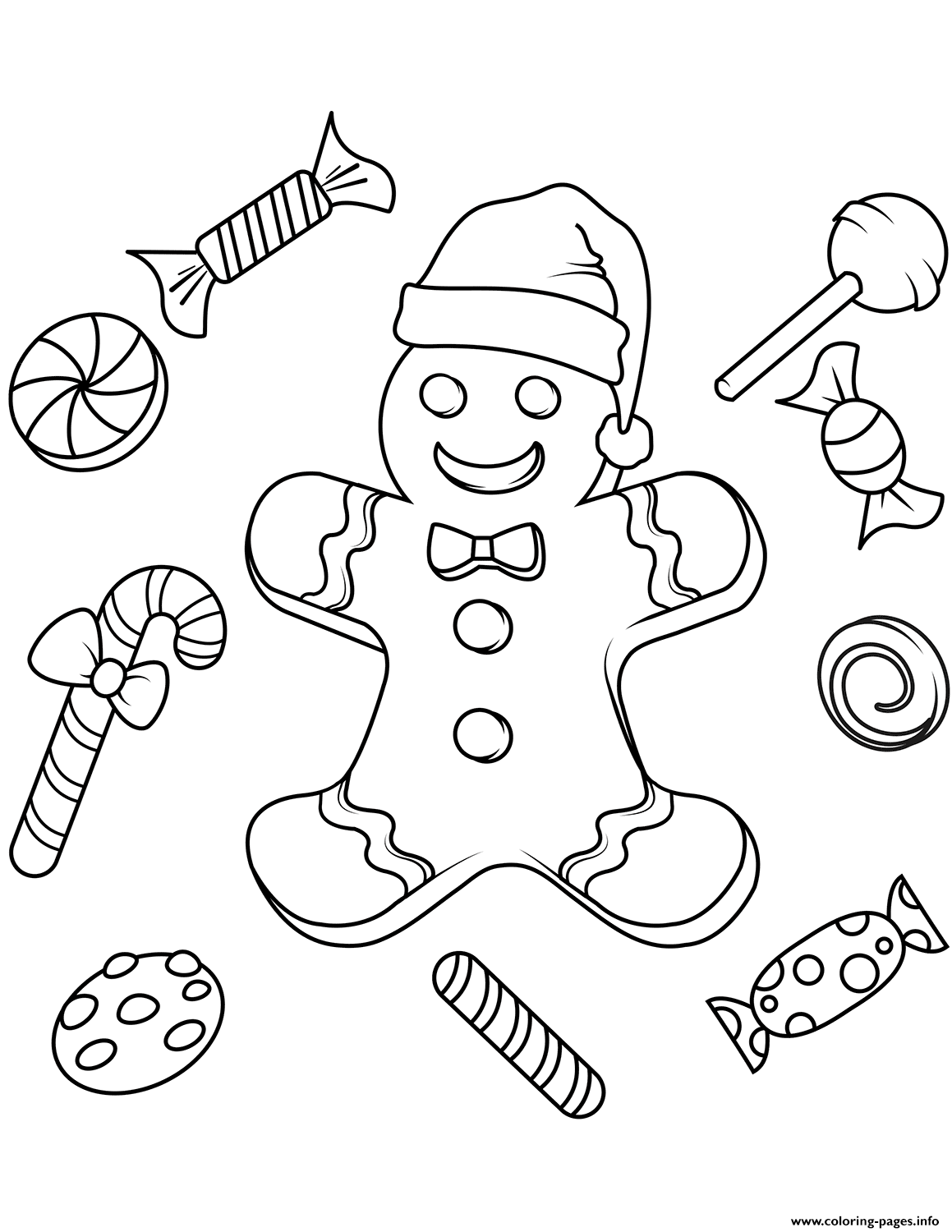 Christmas Gingerbread Coloring page Printable