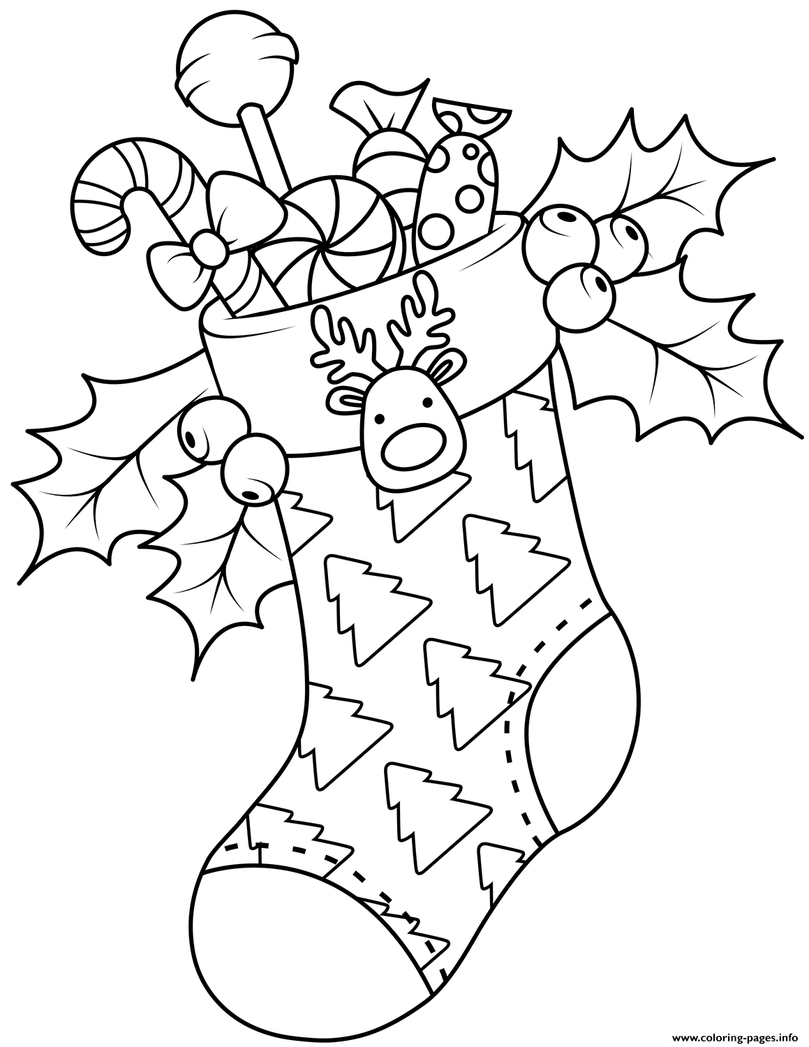 Christmas Stocking Coloring page Printable