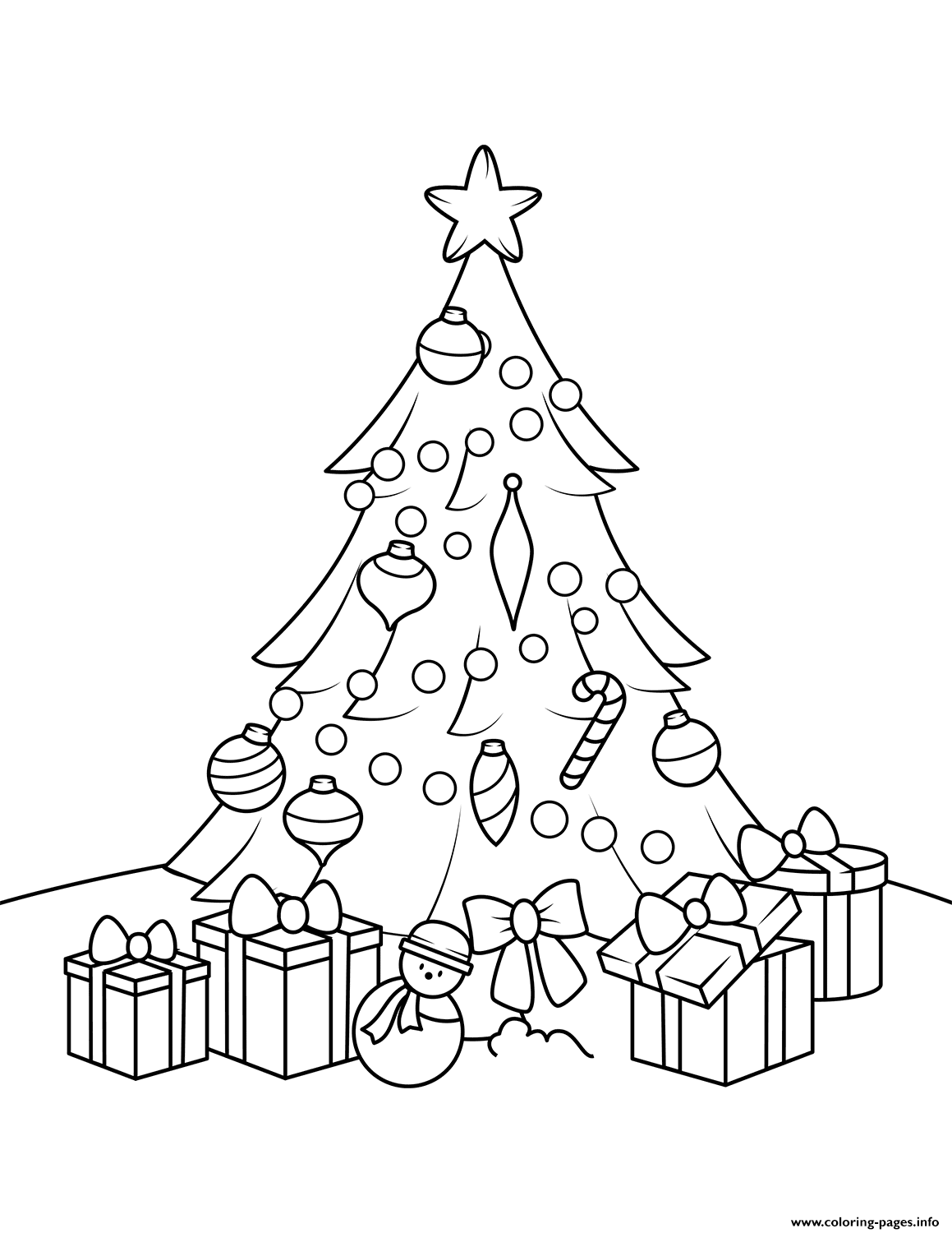 Christmas Tree With Presents coloring
