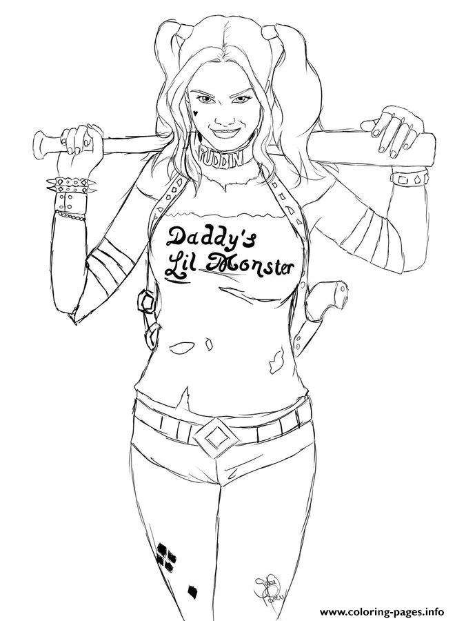 Harley Quinn Daddys Lil Monster coloring