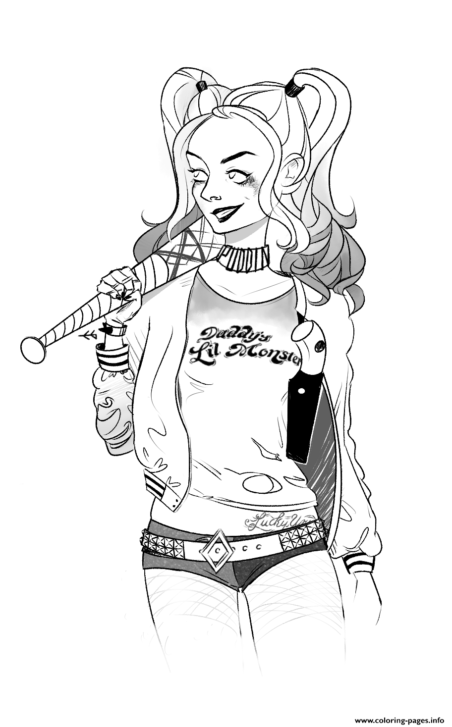 Harley Quinn And Joker Coloring Pages Suicide Squad ...