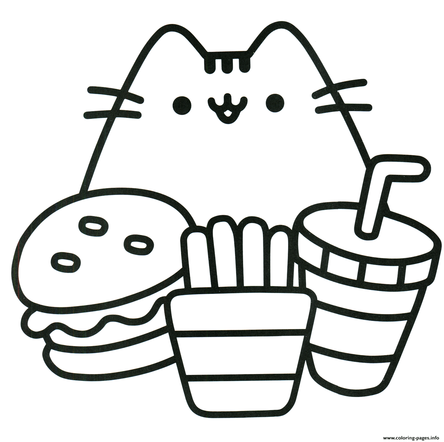 Download Pusheen Ready To Eat Food Coloring Pages Printable