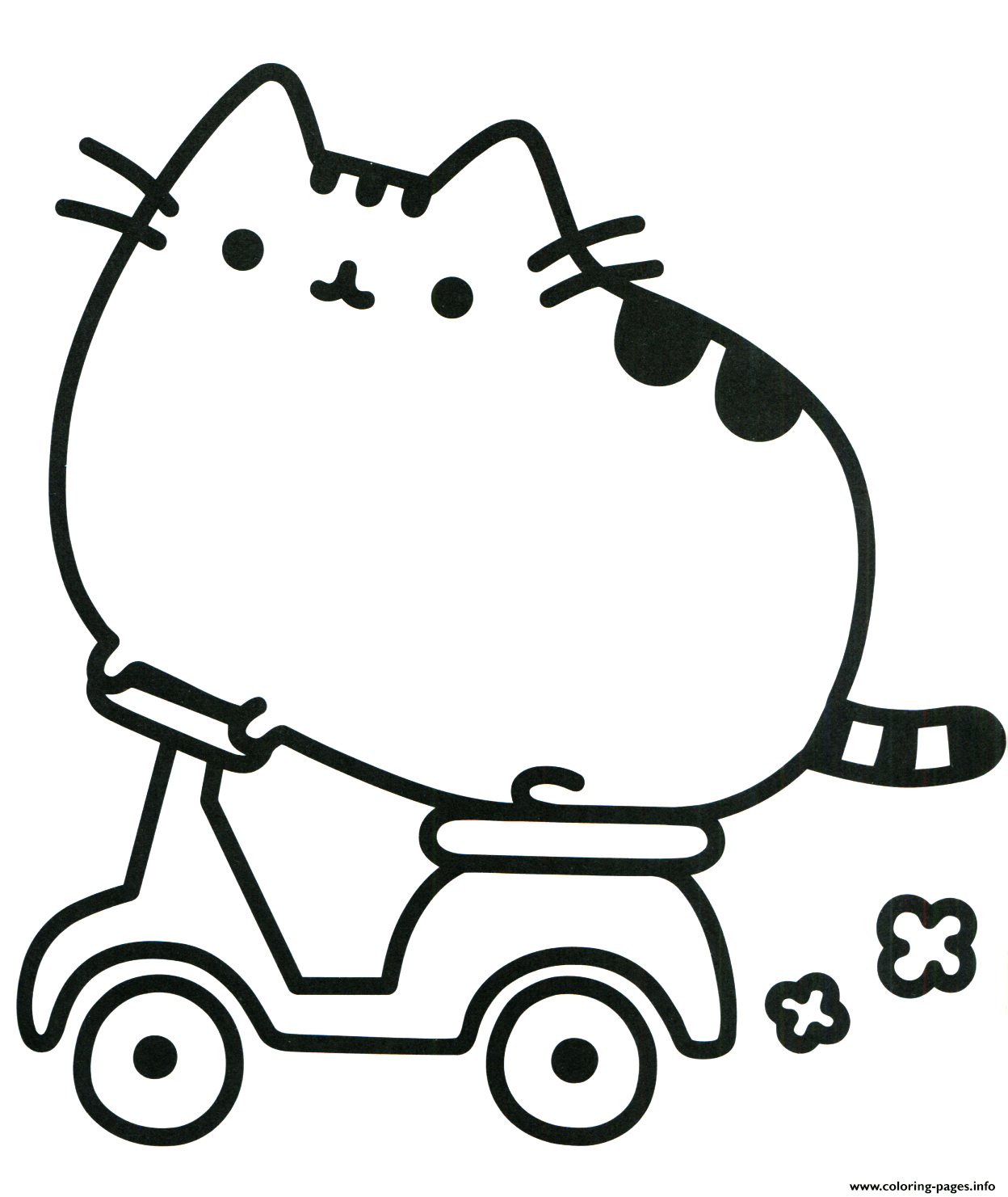 Pusheen Cat Coloring Pages For Kids Drawing With Crayons