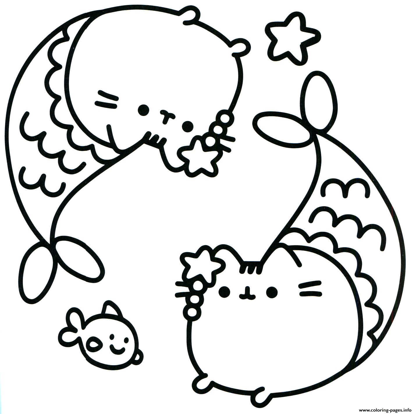 pusheen cat mermaid