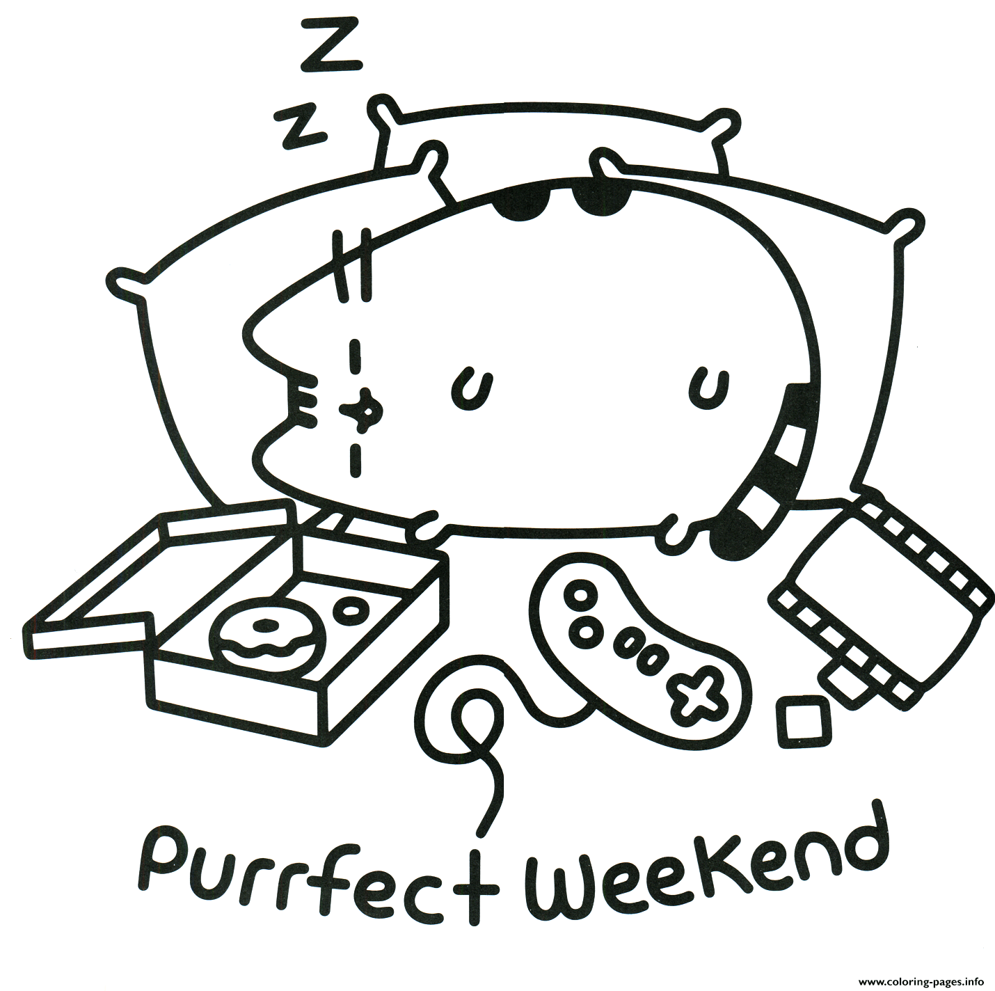 Pusheen Perfect Weekend coloring