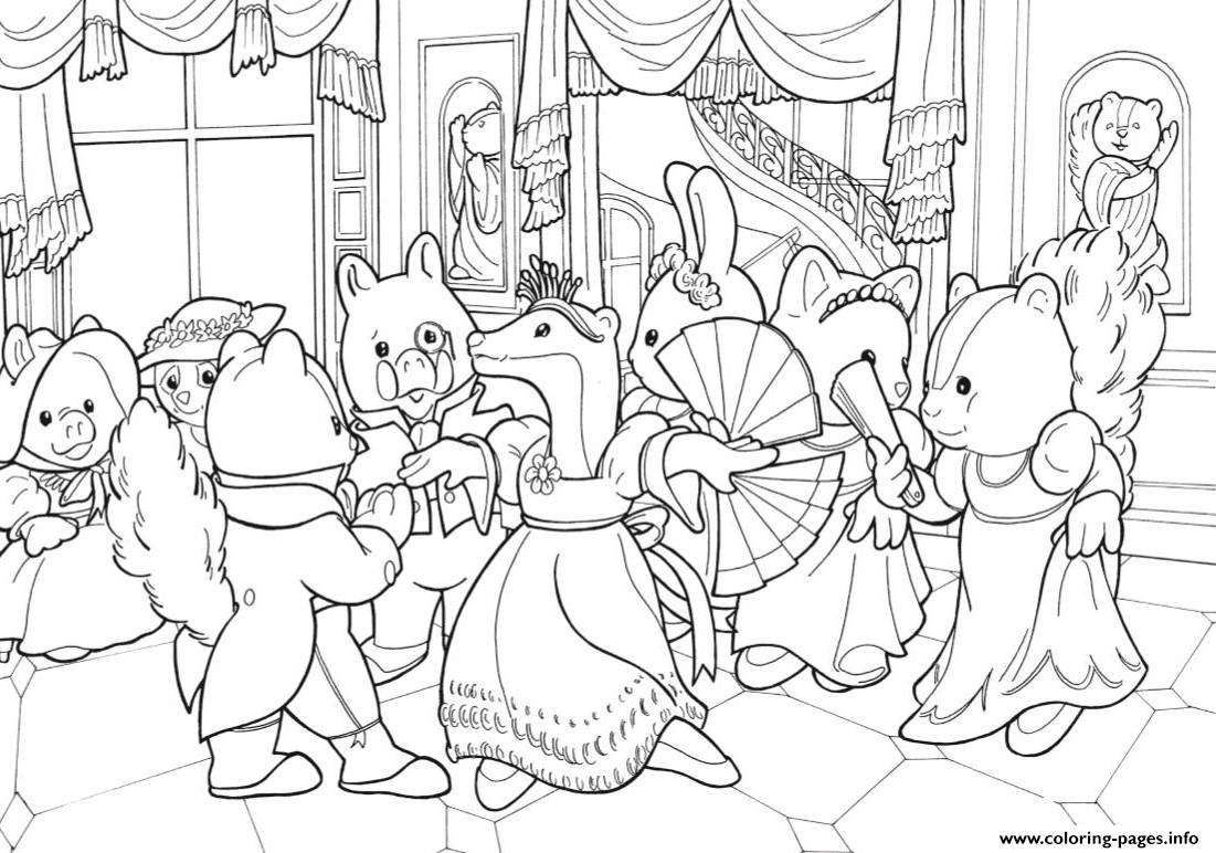 Calico Critters Celebration Wedding coloring
