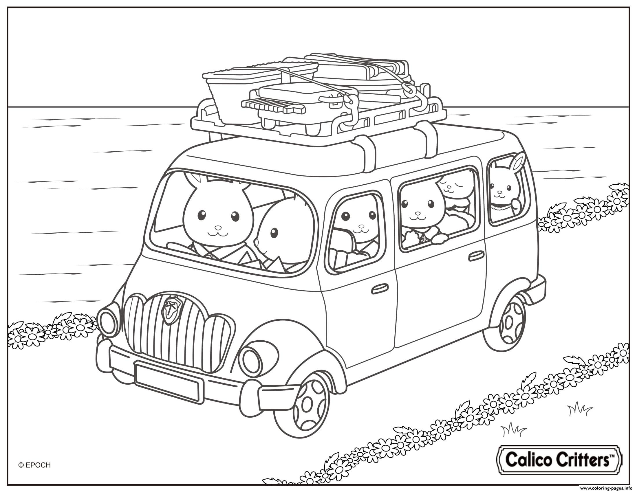 Calico Critters All The Family Travel Coloring Pages Printable