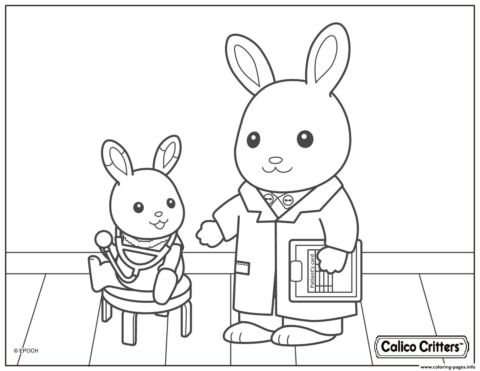 Calico Critters Doctor Health Coloring Pages Printable