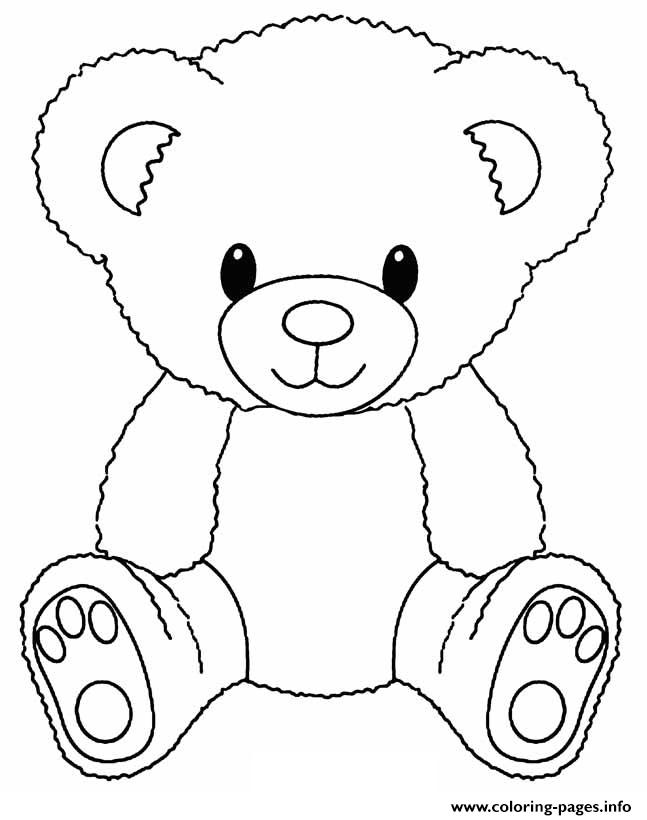 Teddy Bear Easy Coloring page Printable