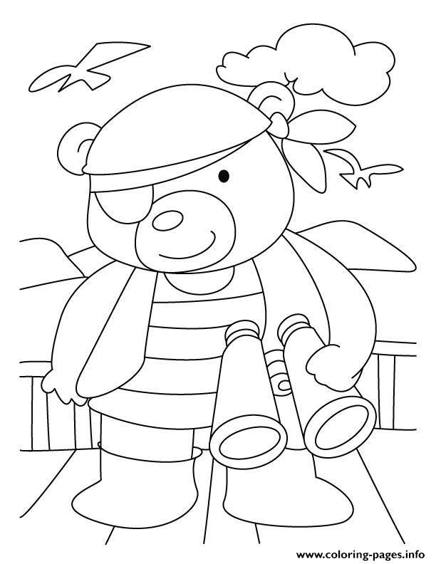 Detective Bear coloring pages