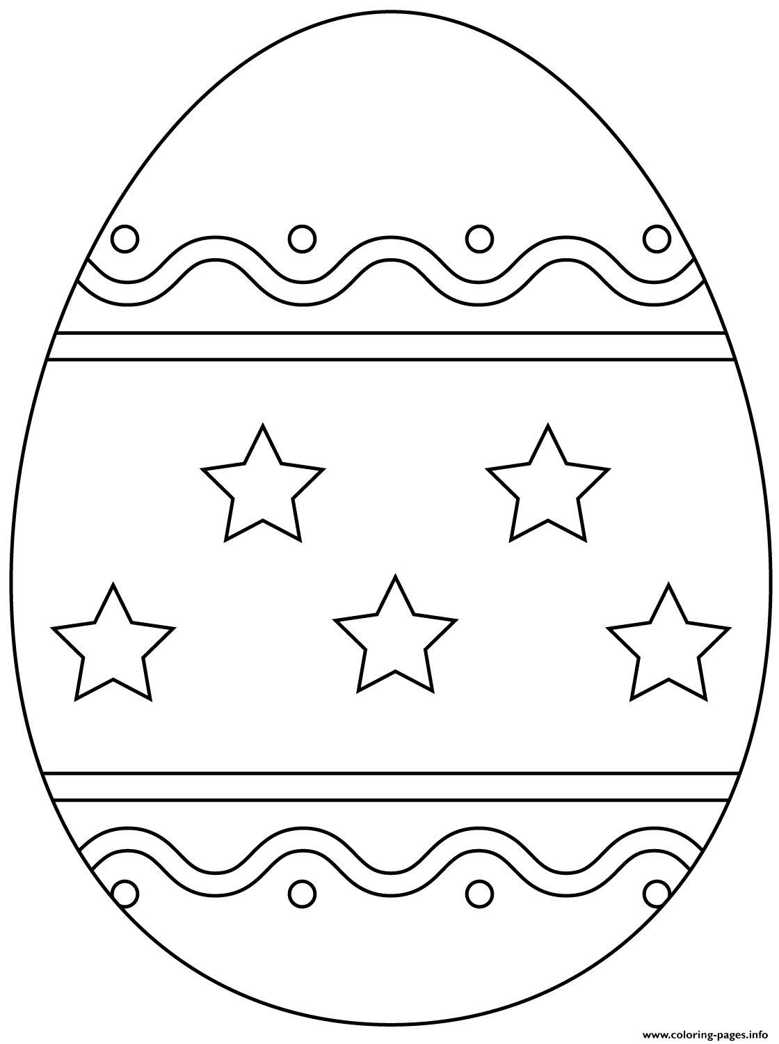 Easter Egg With Simple Pattern Coloring Pages Printable