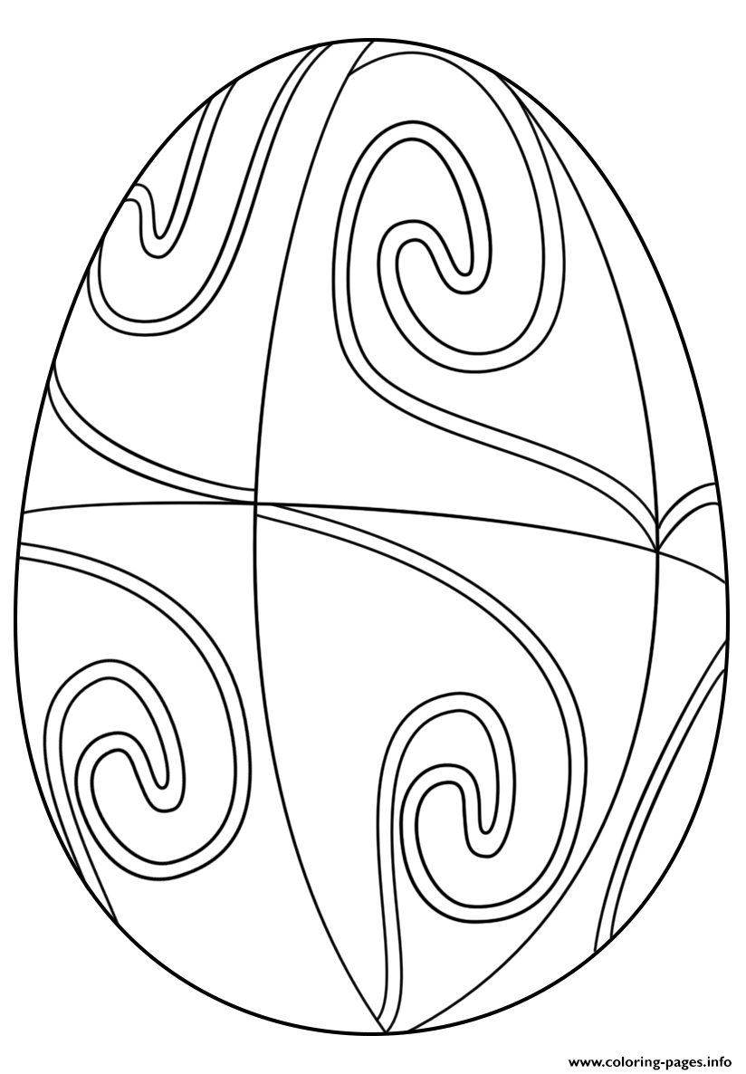 Ester Egg With Spiral Pattern coloring