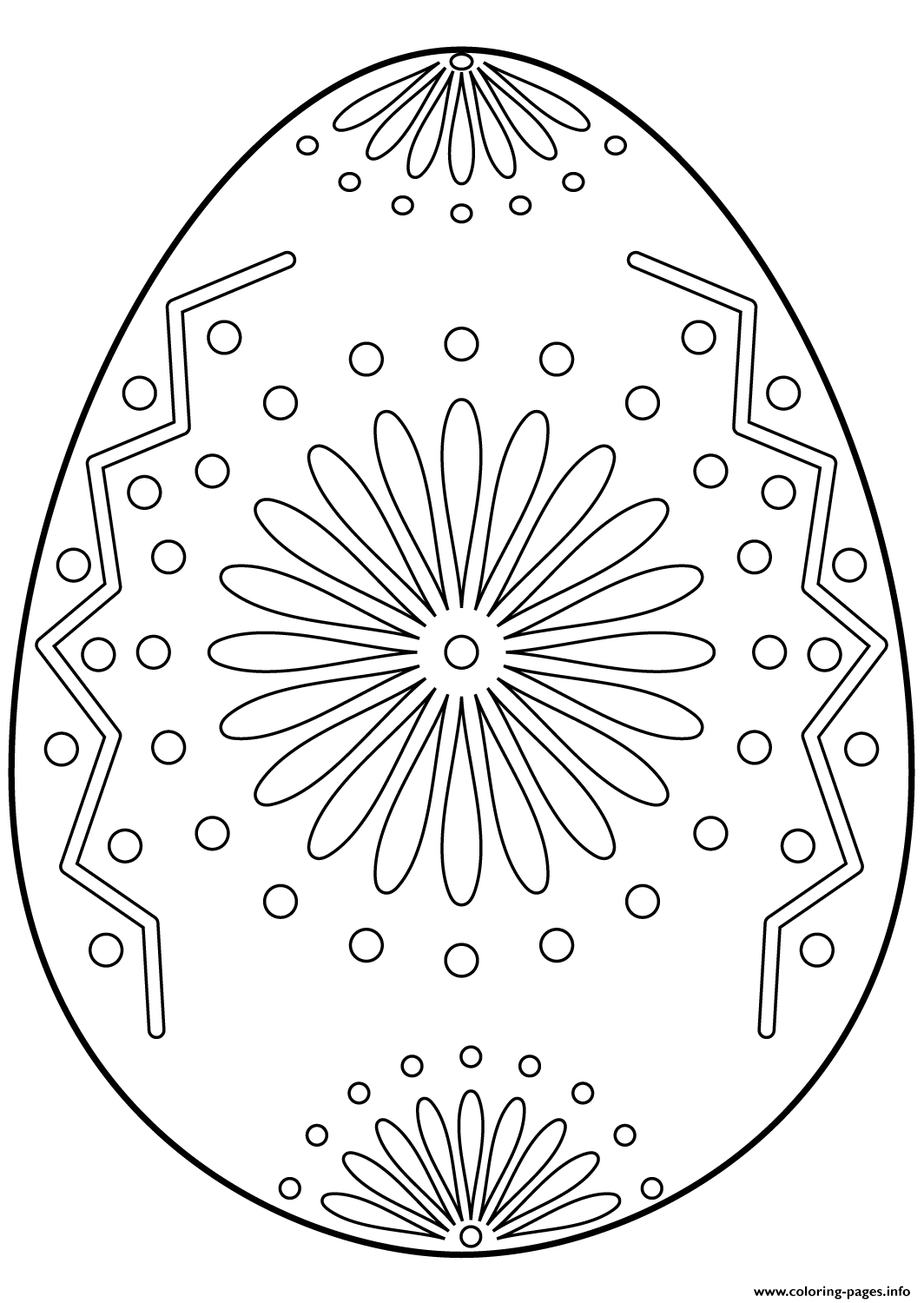 Easter Egg With Floral Ornament coloring
