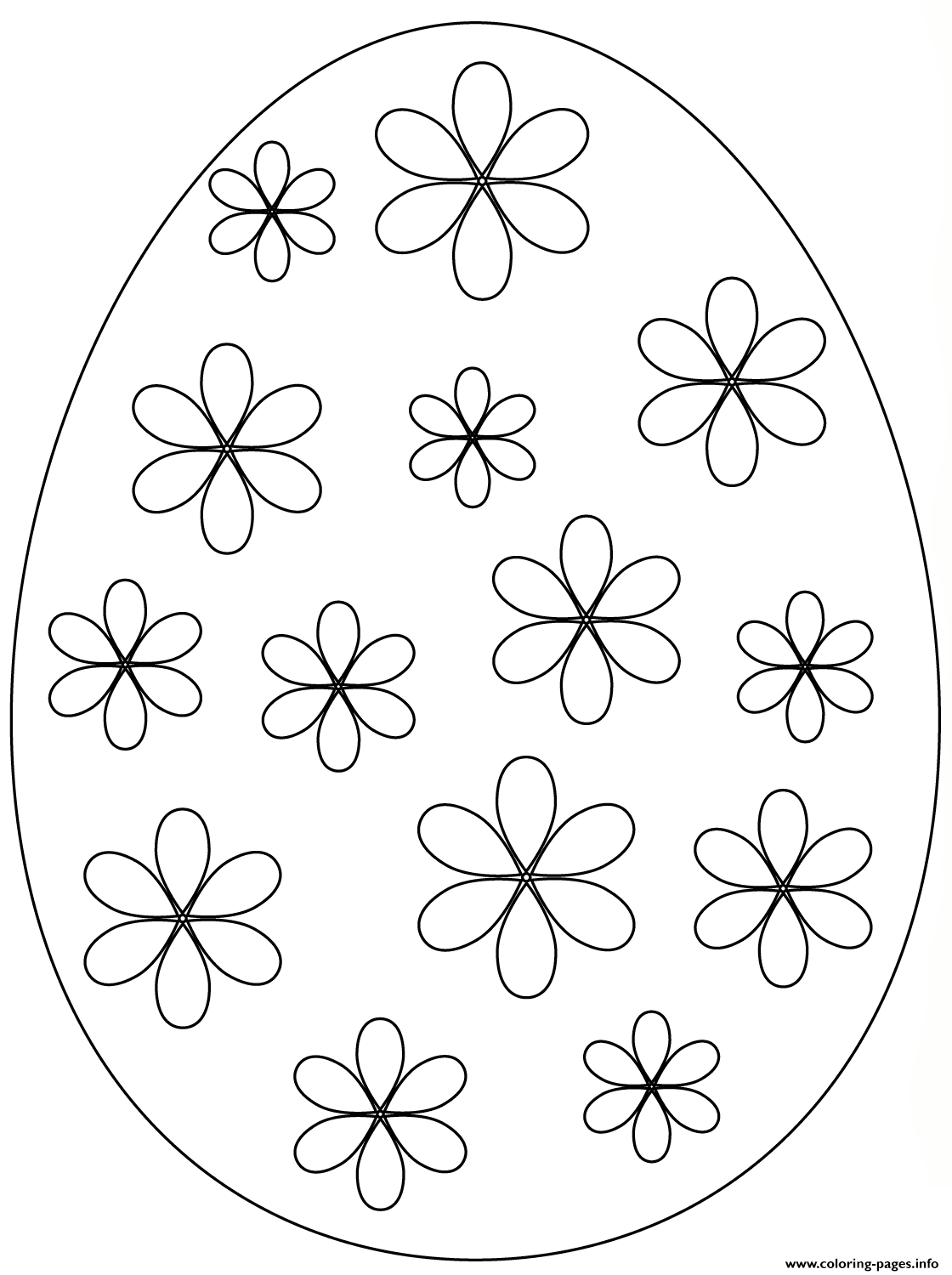 Easter Egg With Flowers coloring