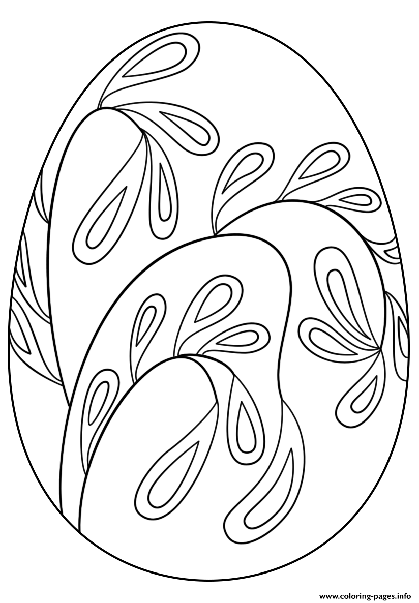 Easter Egg With Floral Pattern coloring