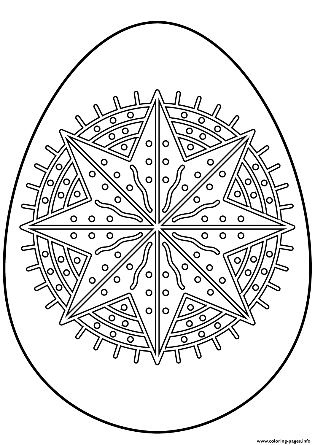 Easter Egg With Octagram Star coloring