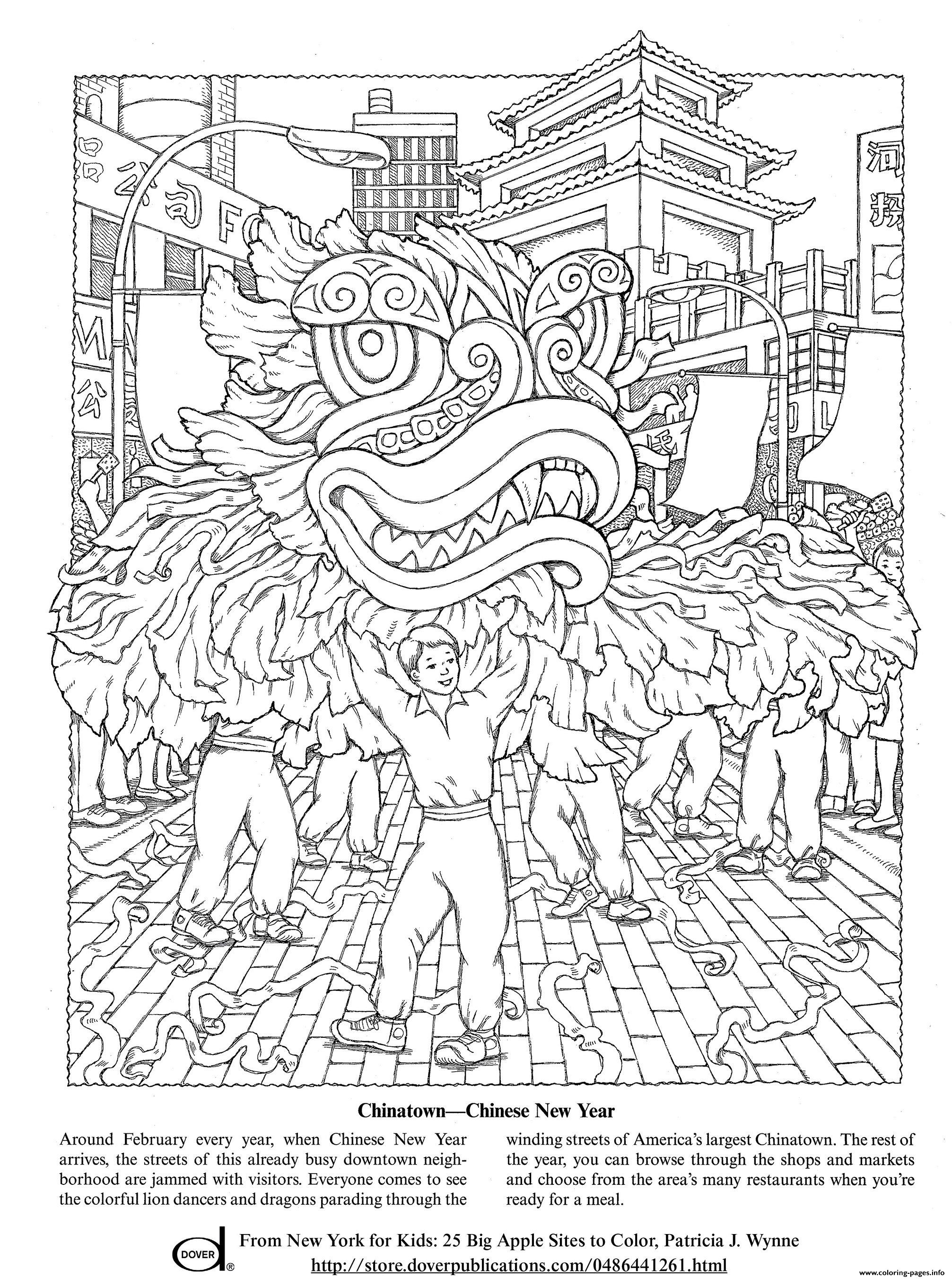 Celebrate Chinese New Year Coloring Page Printable