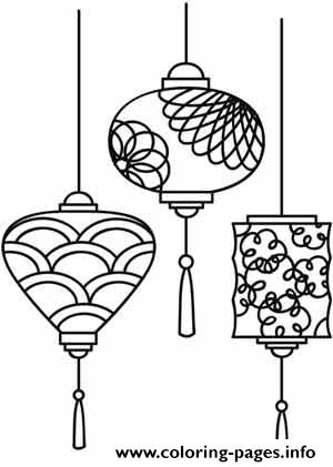 Chinese Lanterns For New Year coloring