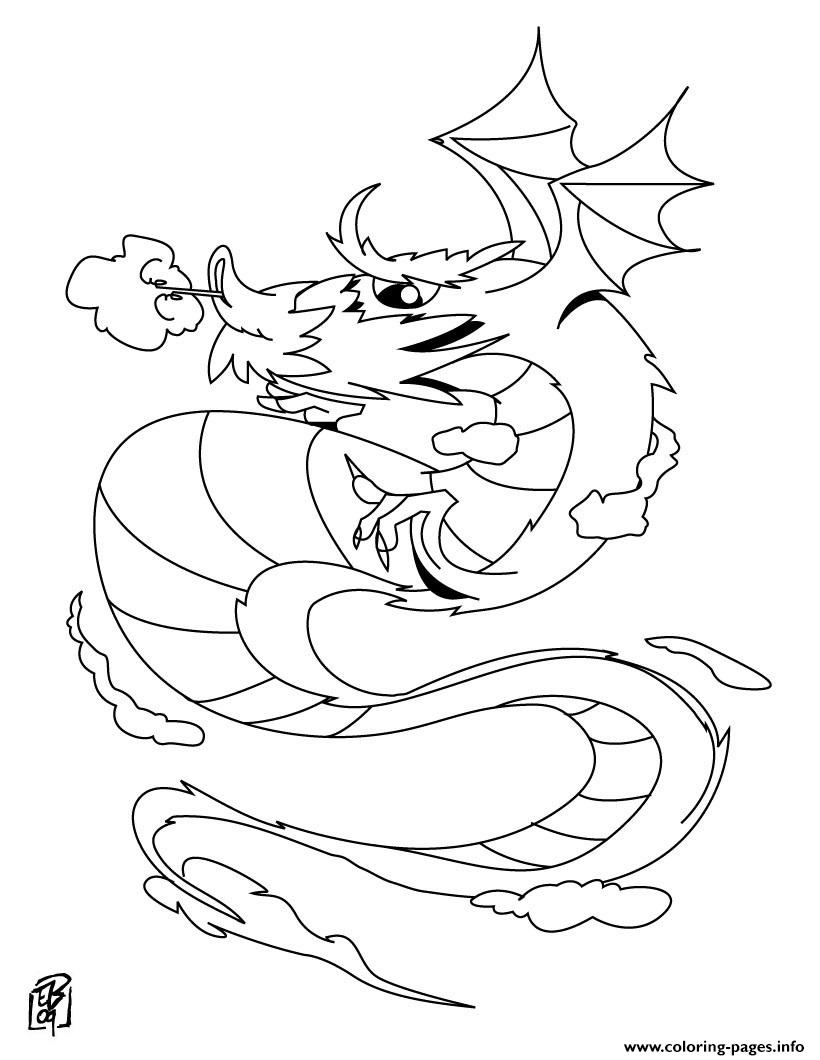 Cool Dragon Chinese New Year coloring