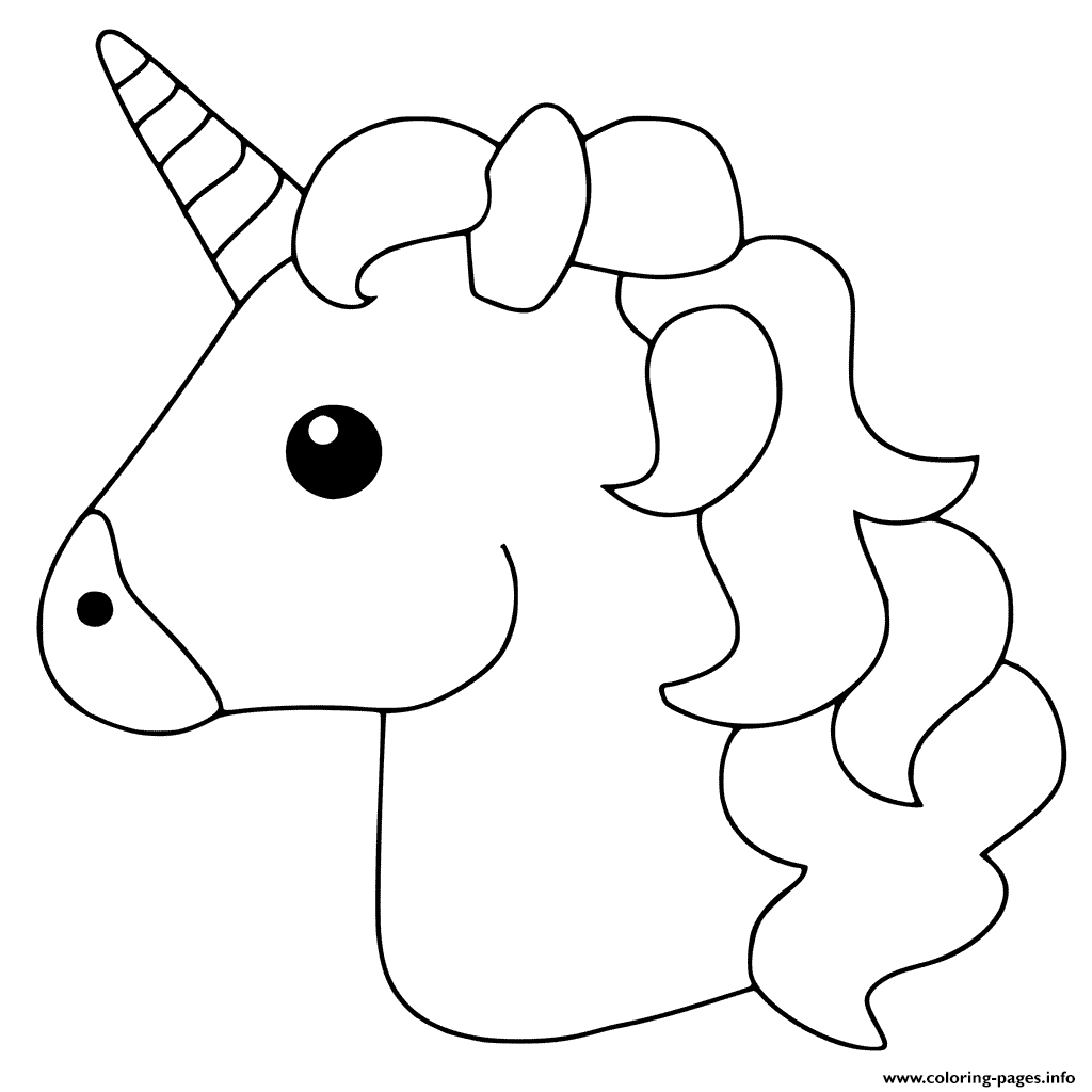 Unicorn Emoji Coloring Pages Printable