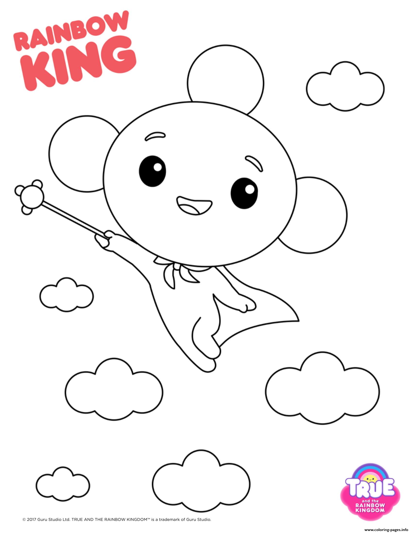 Rainbow King 1 True And The Rainbow Kingdom Coloring Pages Printable