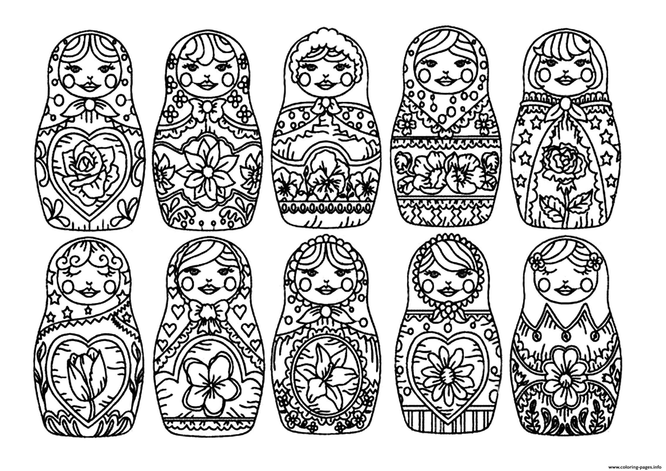 Best Russian Dolls Adult coloring