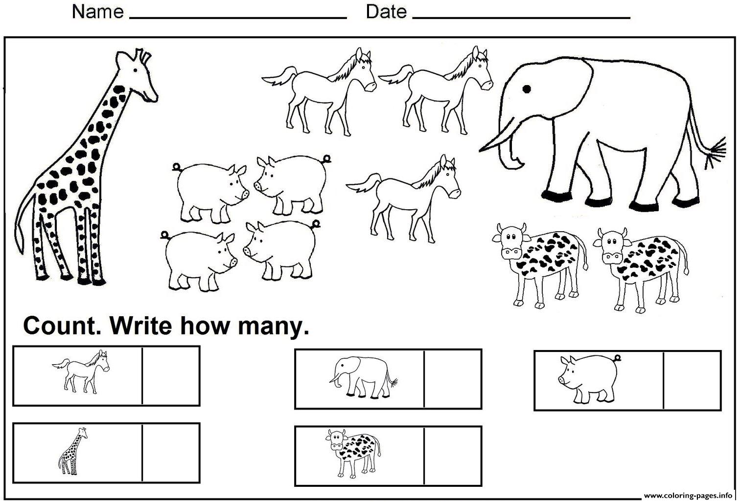 Kindergarten Math Worksheets coloring