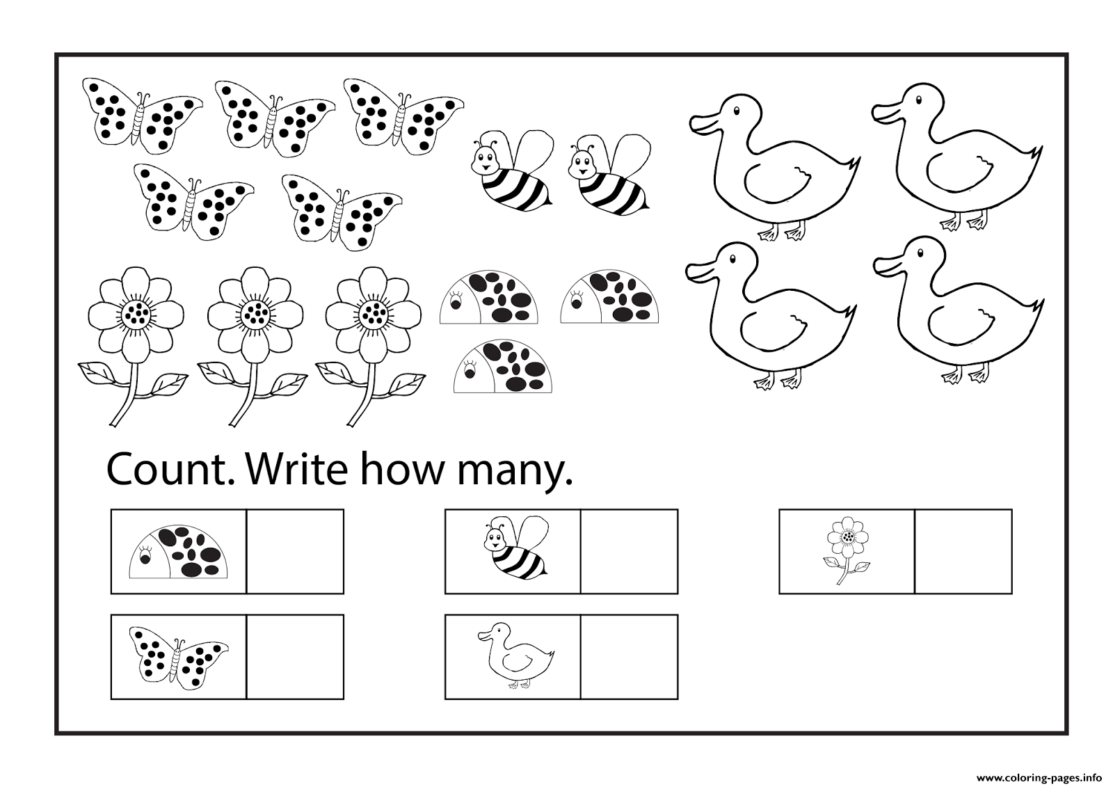 Worksheets Kindergarten Free Printable Educational Counting Coloring Sheets coloring