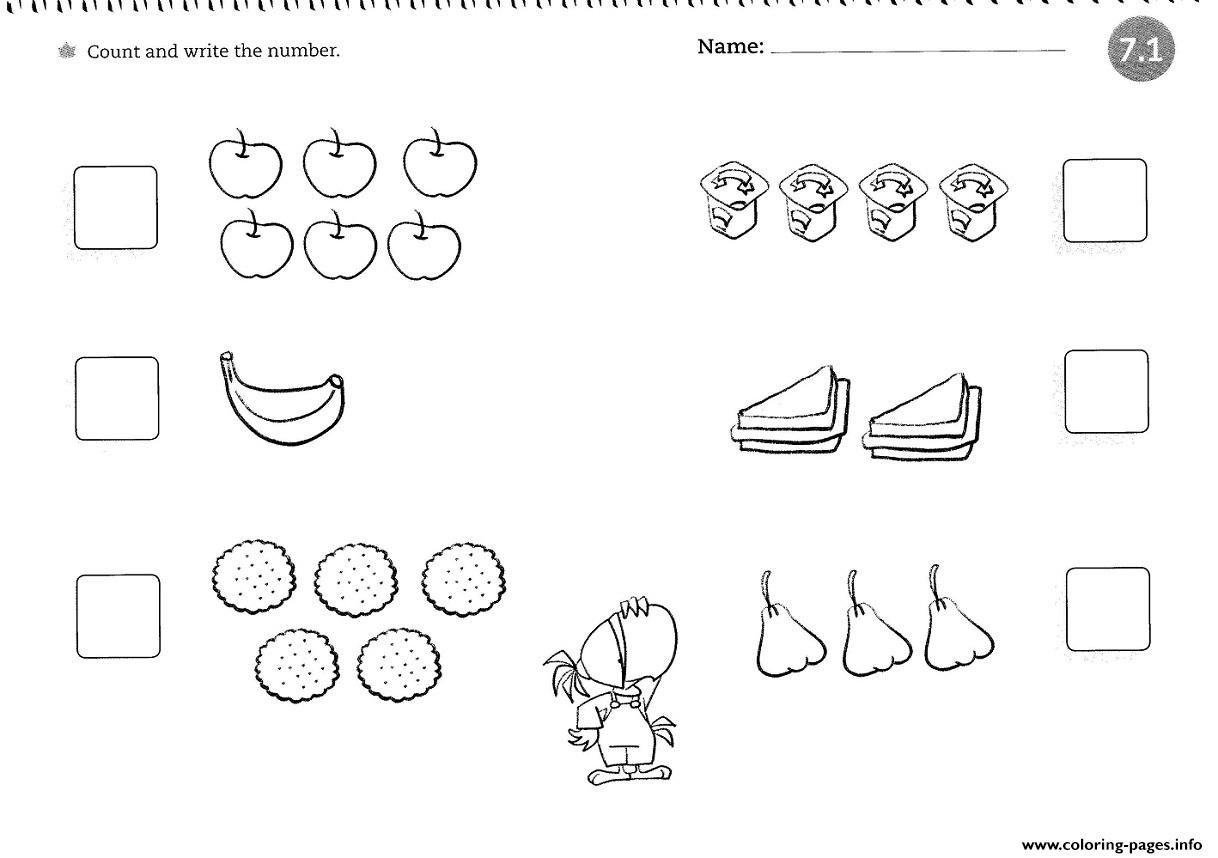 Worksheets For 4 Year Olds Counting Coloring Page Printable