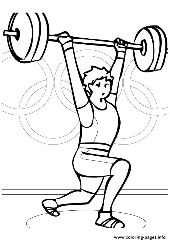 Download Weightlifting Olympic Games Coloring Pages Printable
