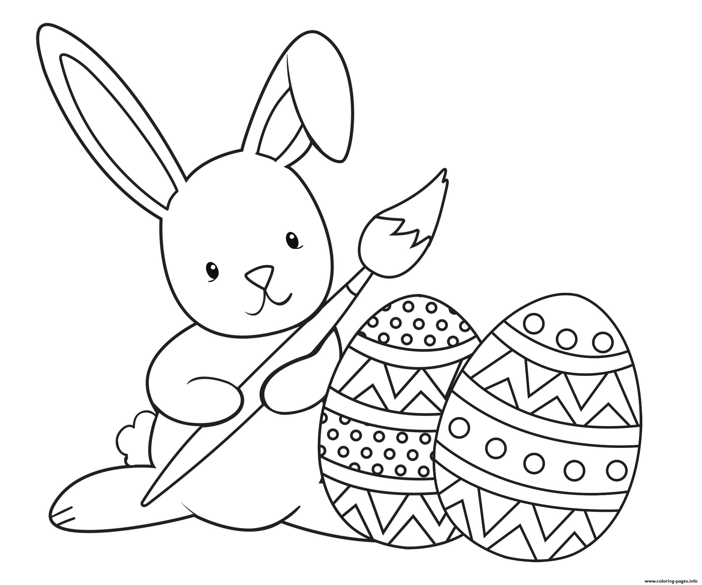 Graceful Easter Bunny Paint Coloring page Printable