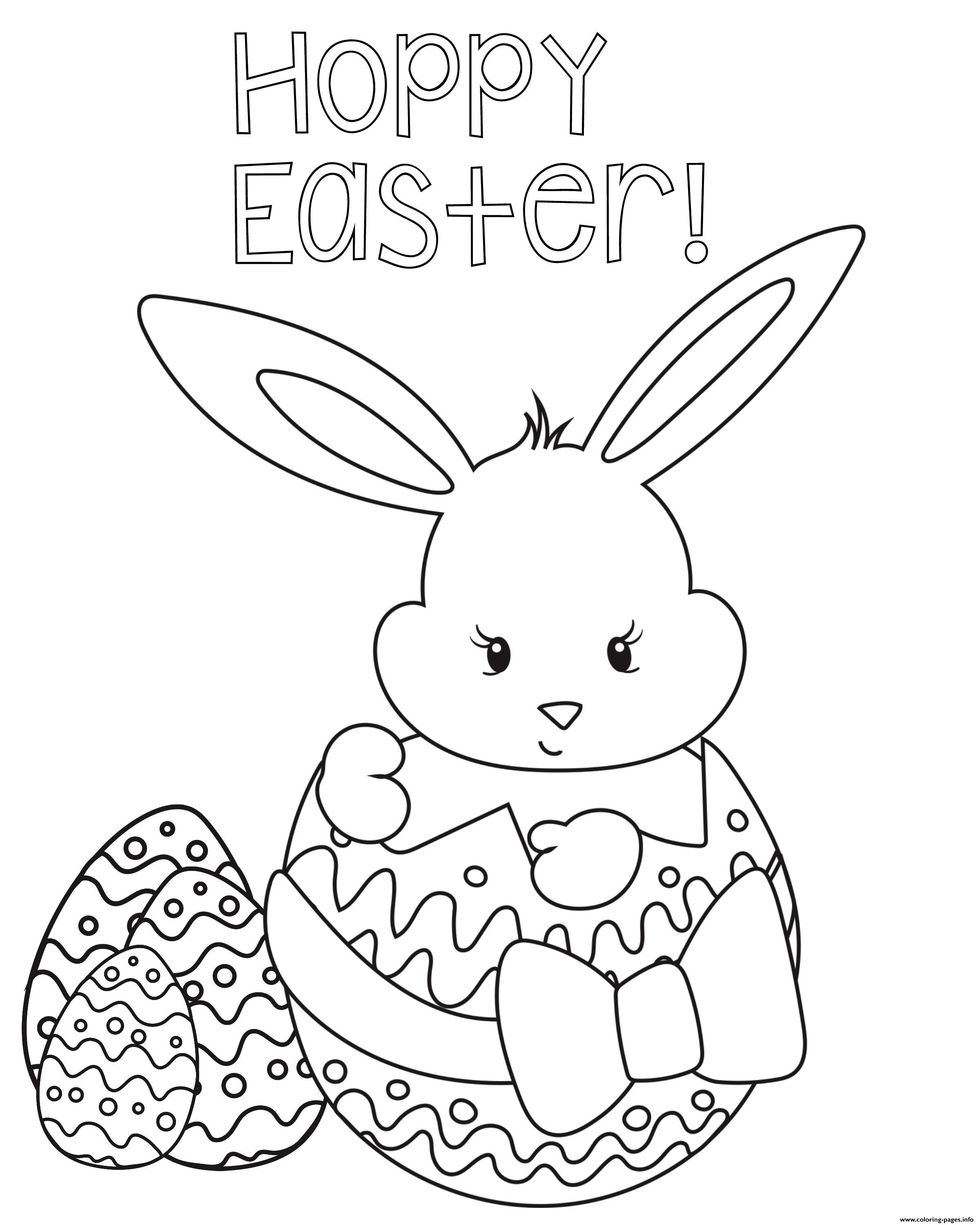 Happy Easter Egg Rabbit coloring