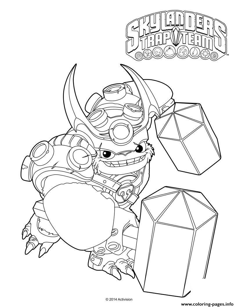 Skylanders Trap Team Wallop Coloring Pages Printable