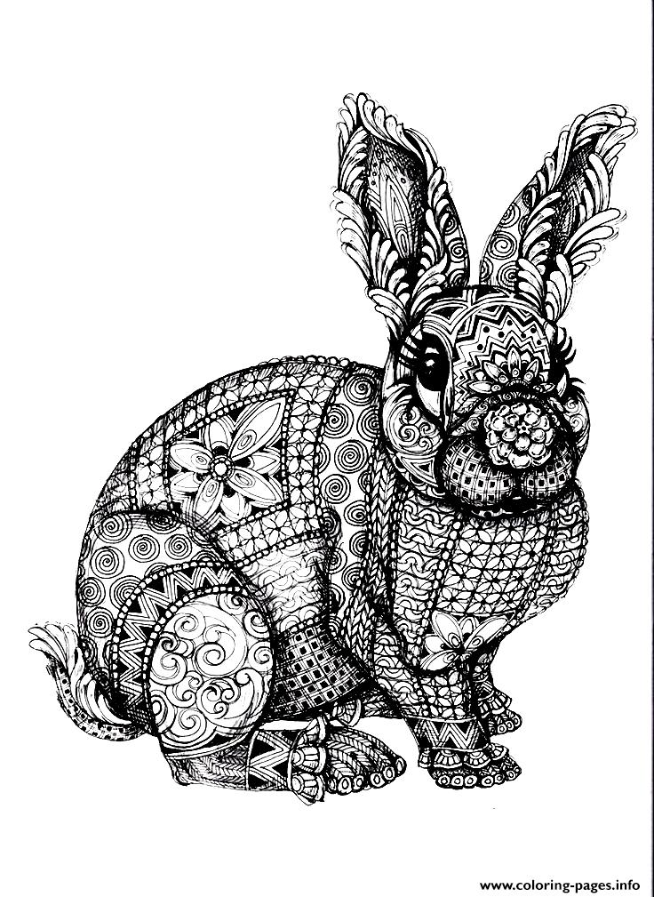 Easter Bunny Adult Zentangle Antistress coloring