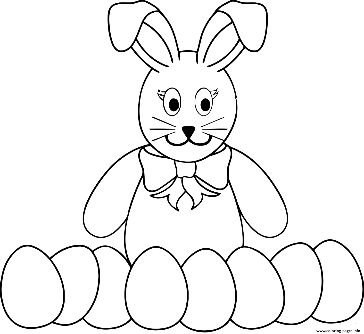 Easter Bunny With Beaucoup Eggs Pour coloring