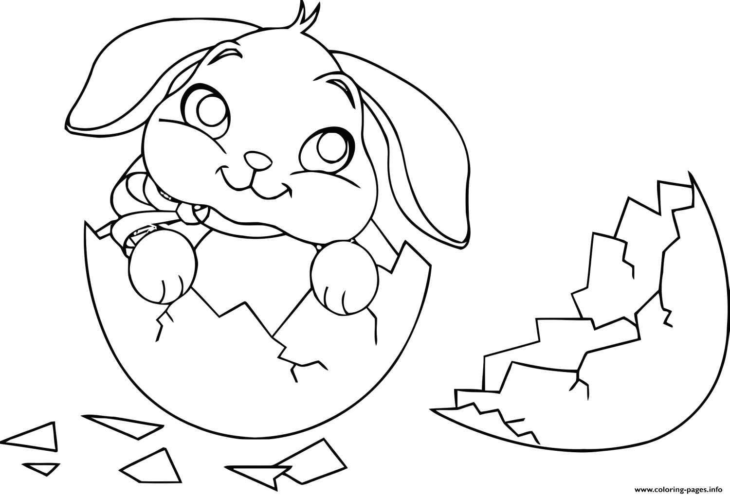 Download Cute Easter Bunny Egg Coloring Pages Printable