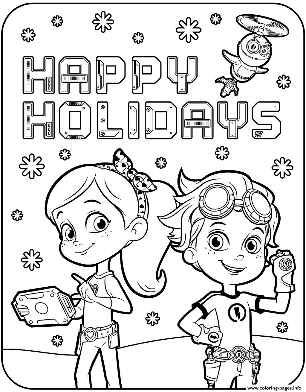 Download Happy Holidays With Rusty Rivets Coloring Pages Printable