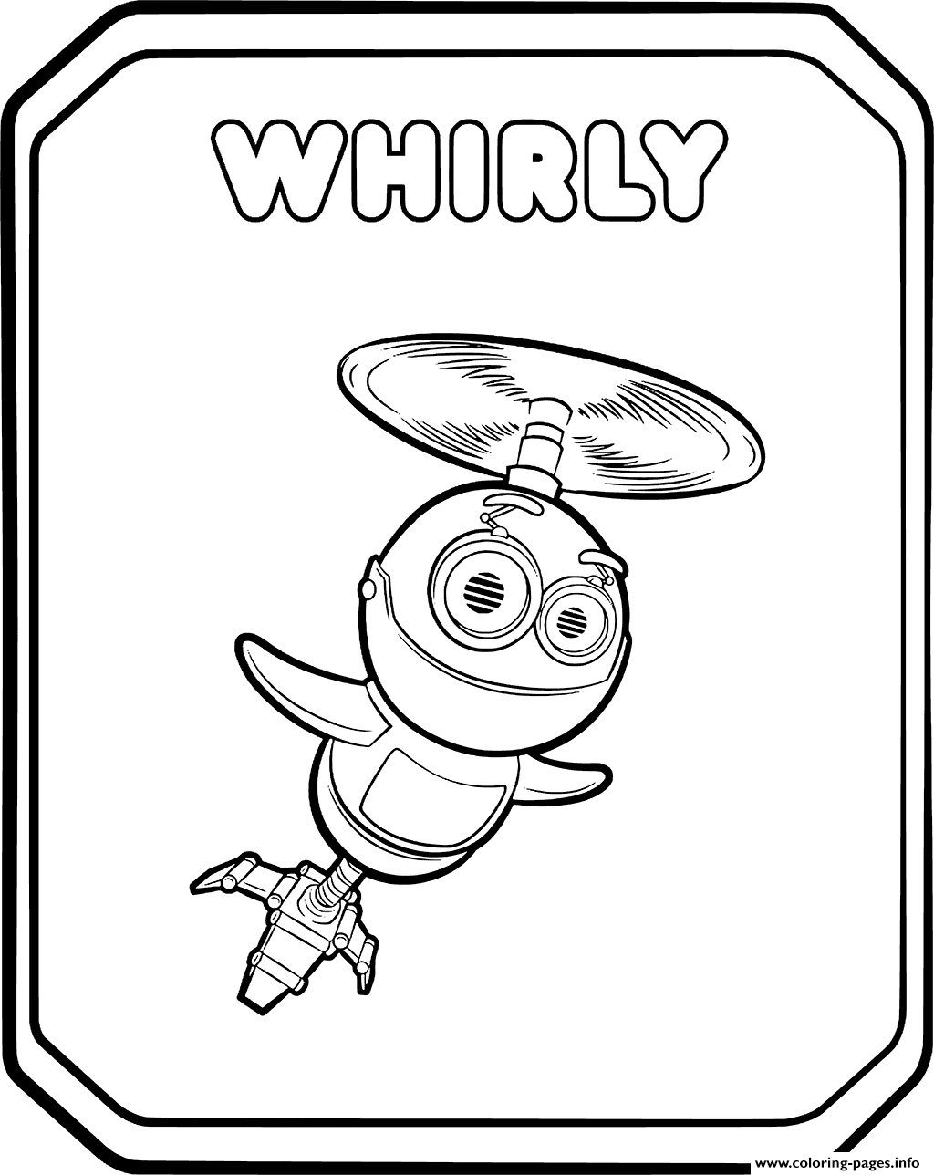 Rusty Rivets Flying Robot coloring