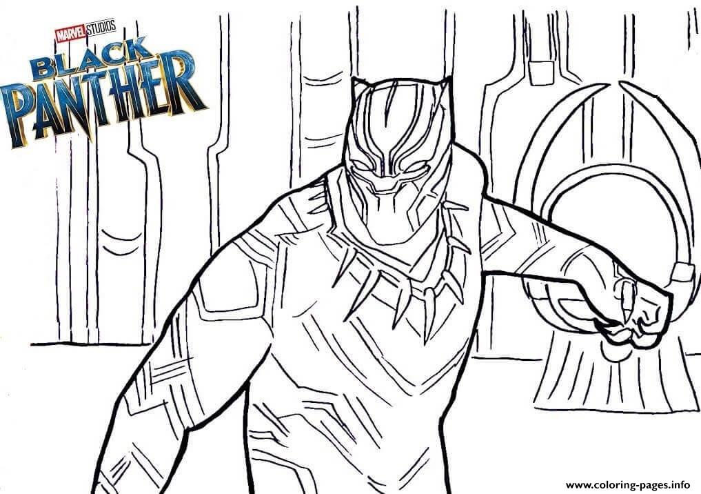 Marvel Black Panther Movie Coloring Page Printable