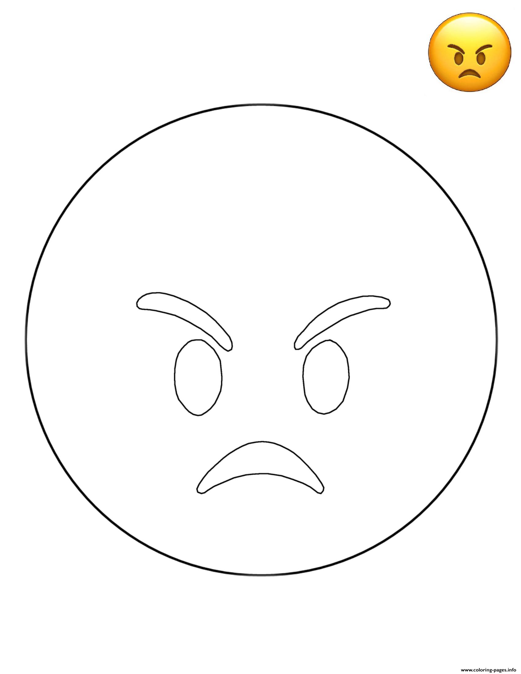 Emoji Angry Free Sheets coloring