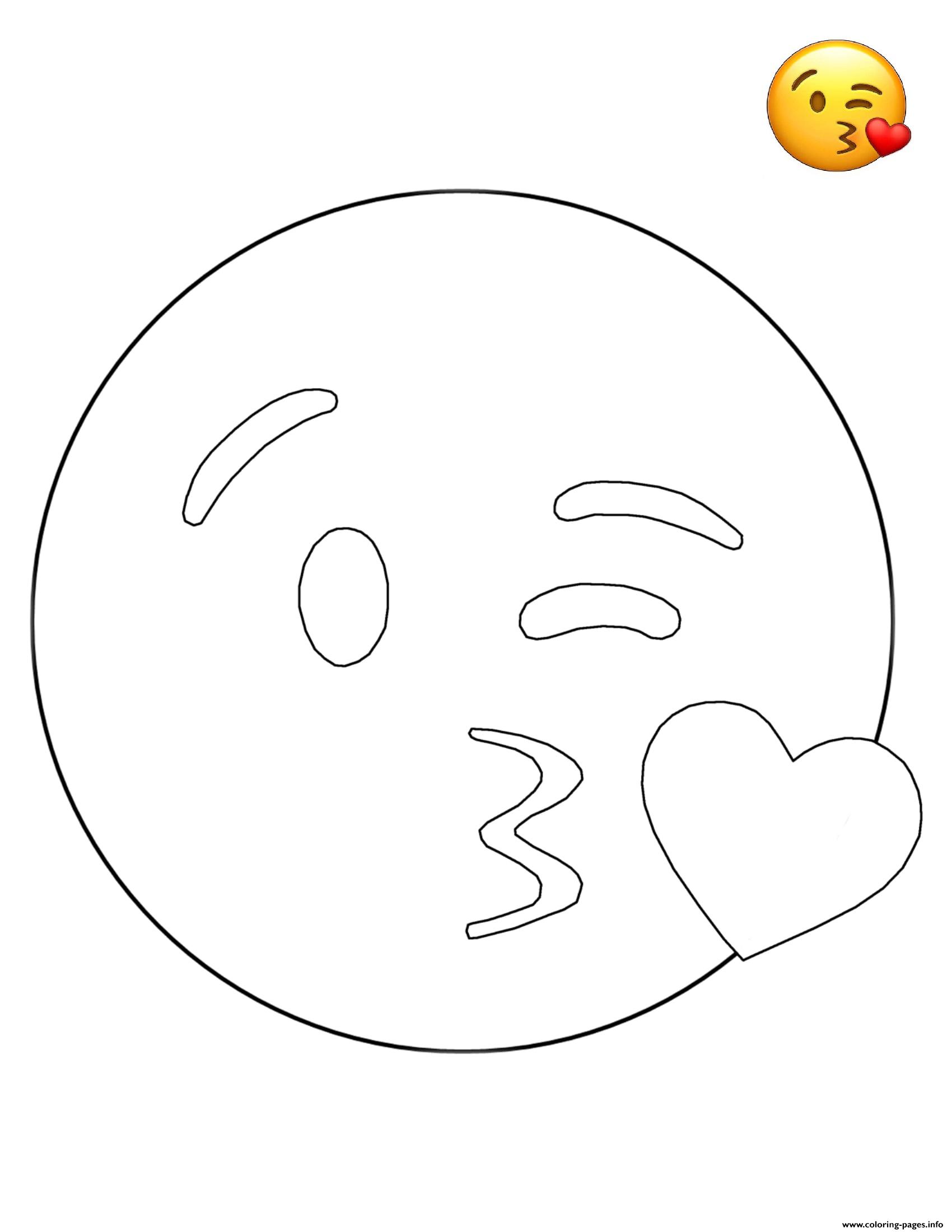 Emoji Kissing Free Sheets coloring