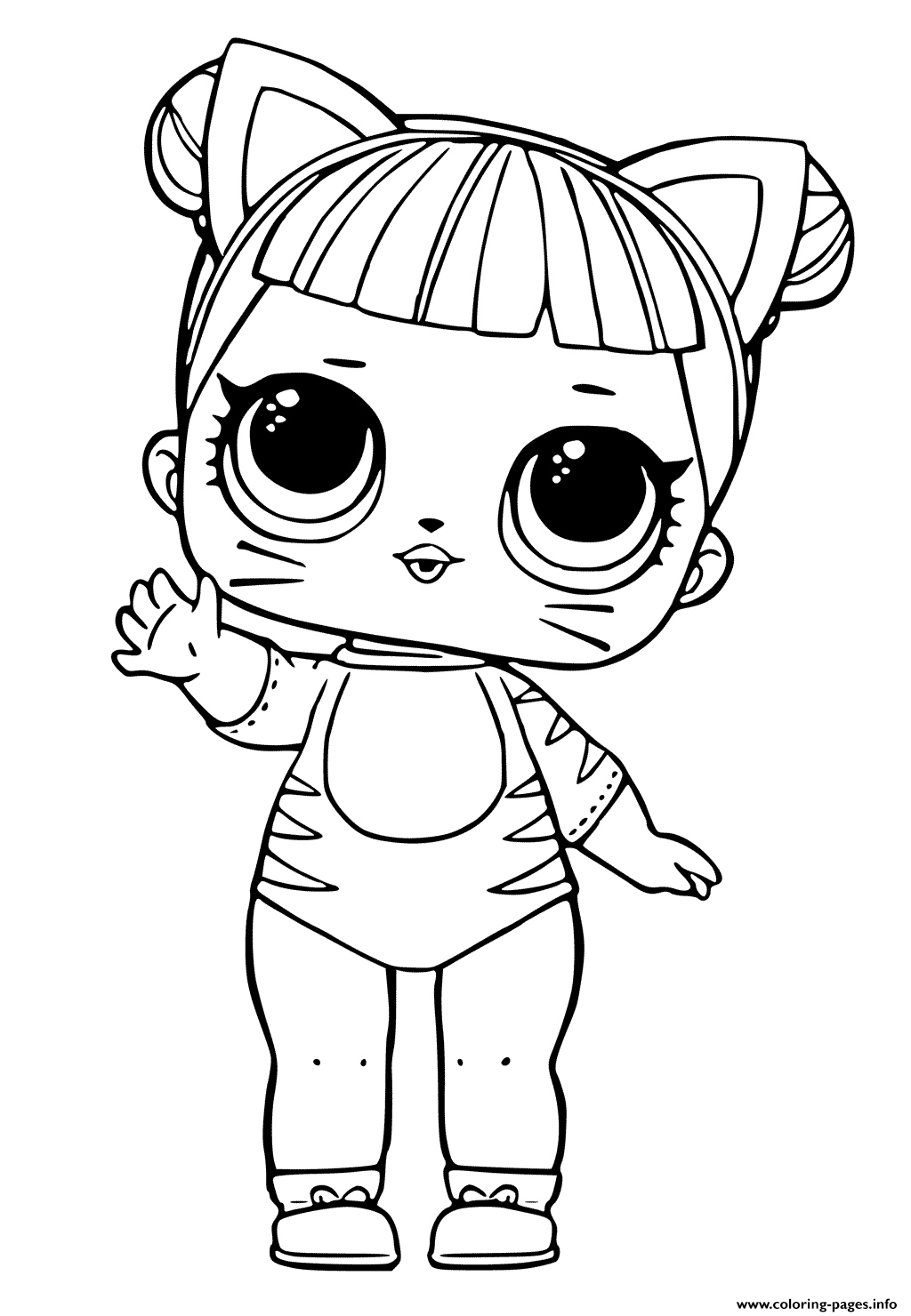 LOL Doll Tiger Cat Cute Coloring Pages Printable