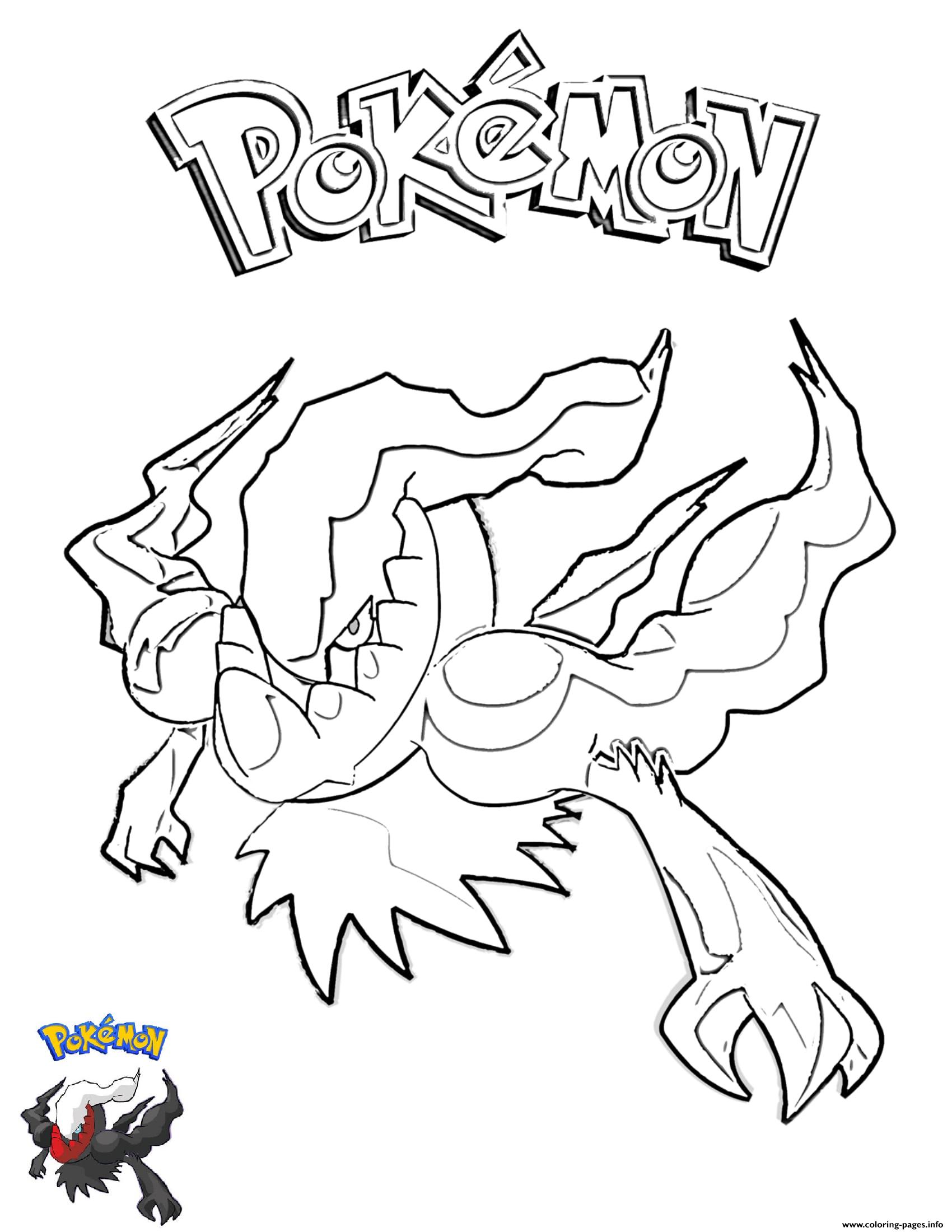 Darkrai Pokemon Coloring Pages Printable