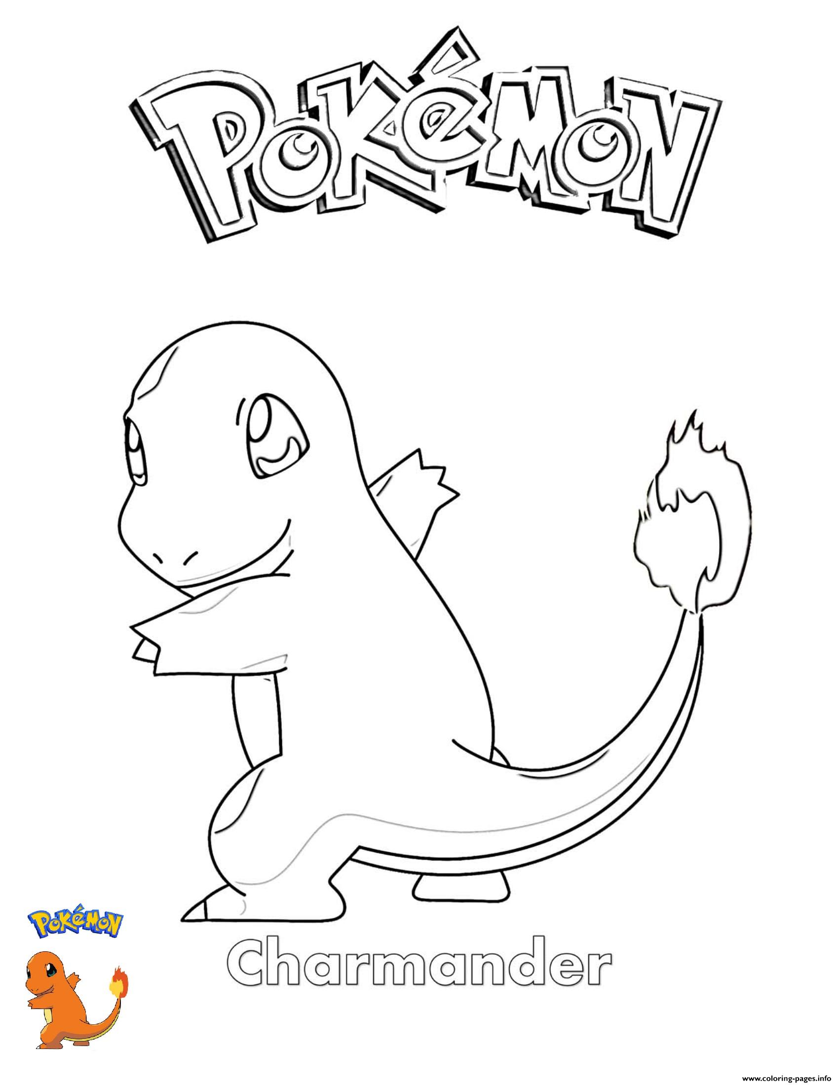 Charmander Pokemon Coloring Page Printable