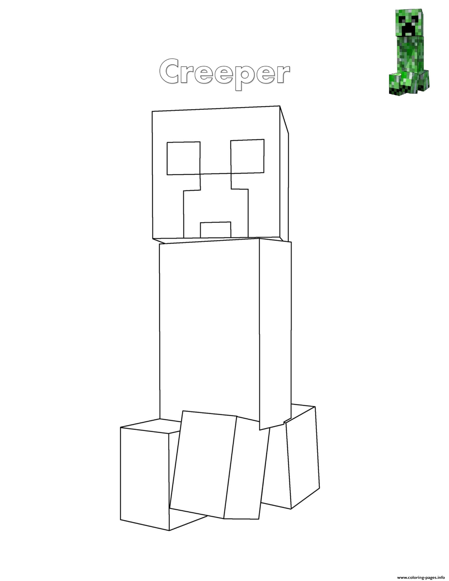 Creeper Minecraft Coloring Pages Printable