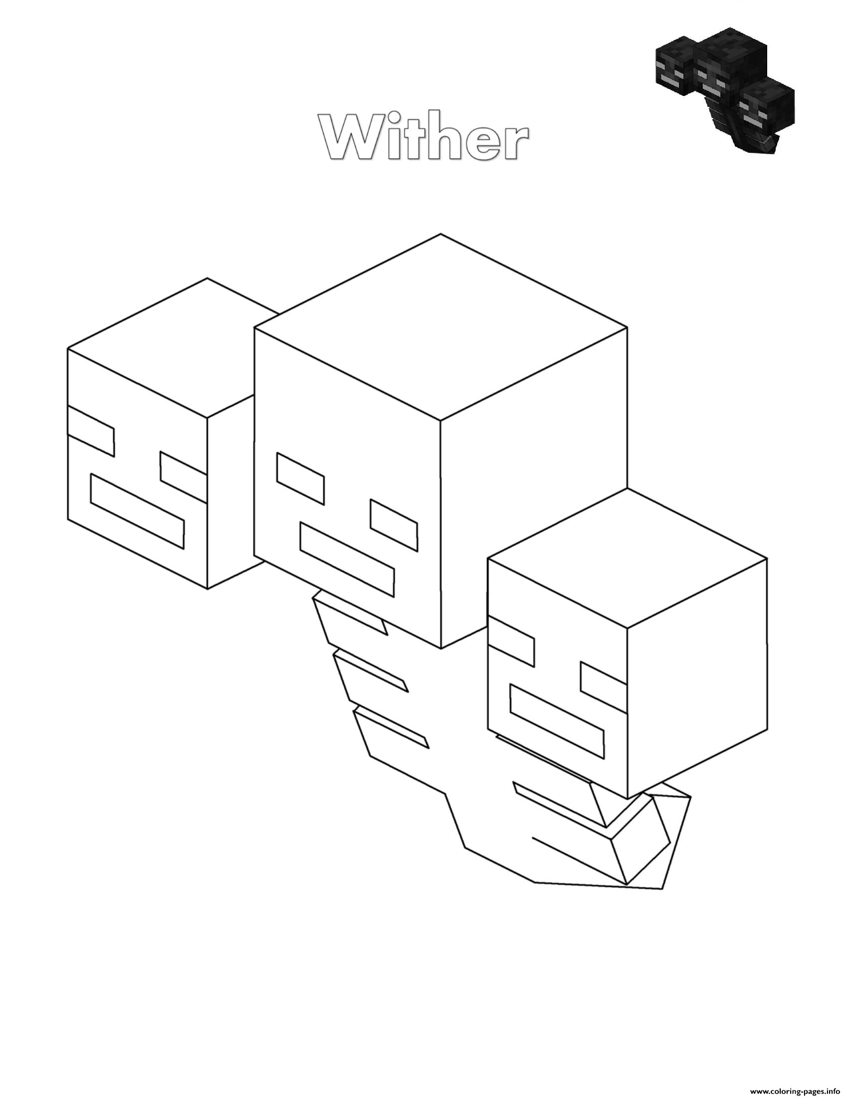 Download Wither Minecraft Coloring Pages Printable