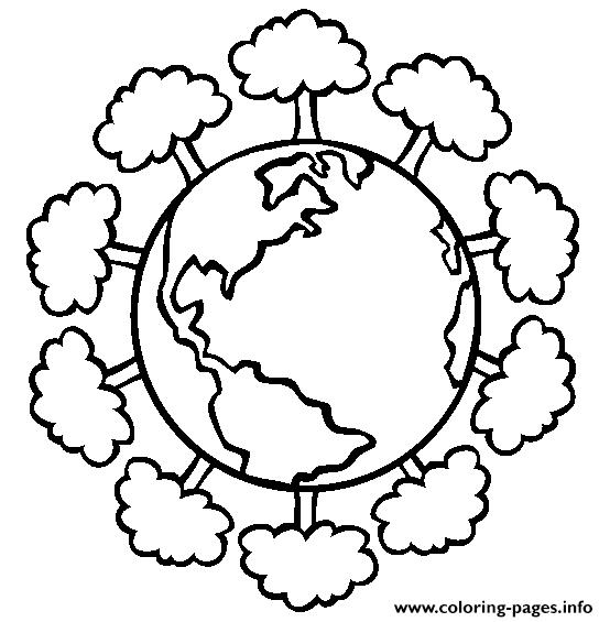 Earth Day Trees coloring