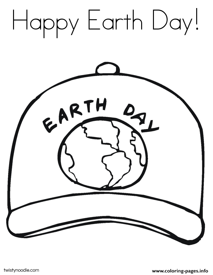 Happy Earth Day coloring